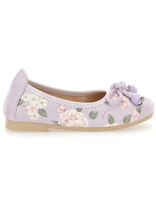 Girls | Rose Print Ballet Flats | Wisteria