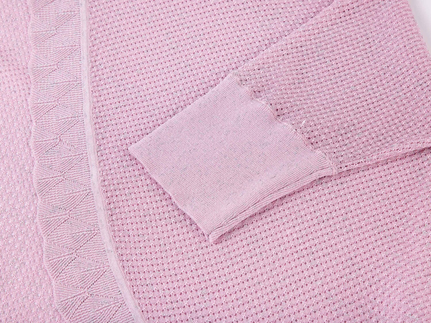 Knit Cardigan with Silk Blend | Pink
