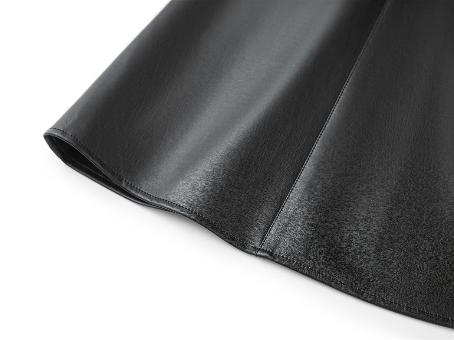 High-Waisted Leather Skirt | Black