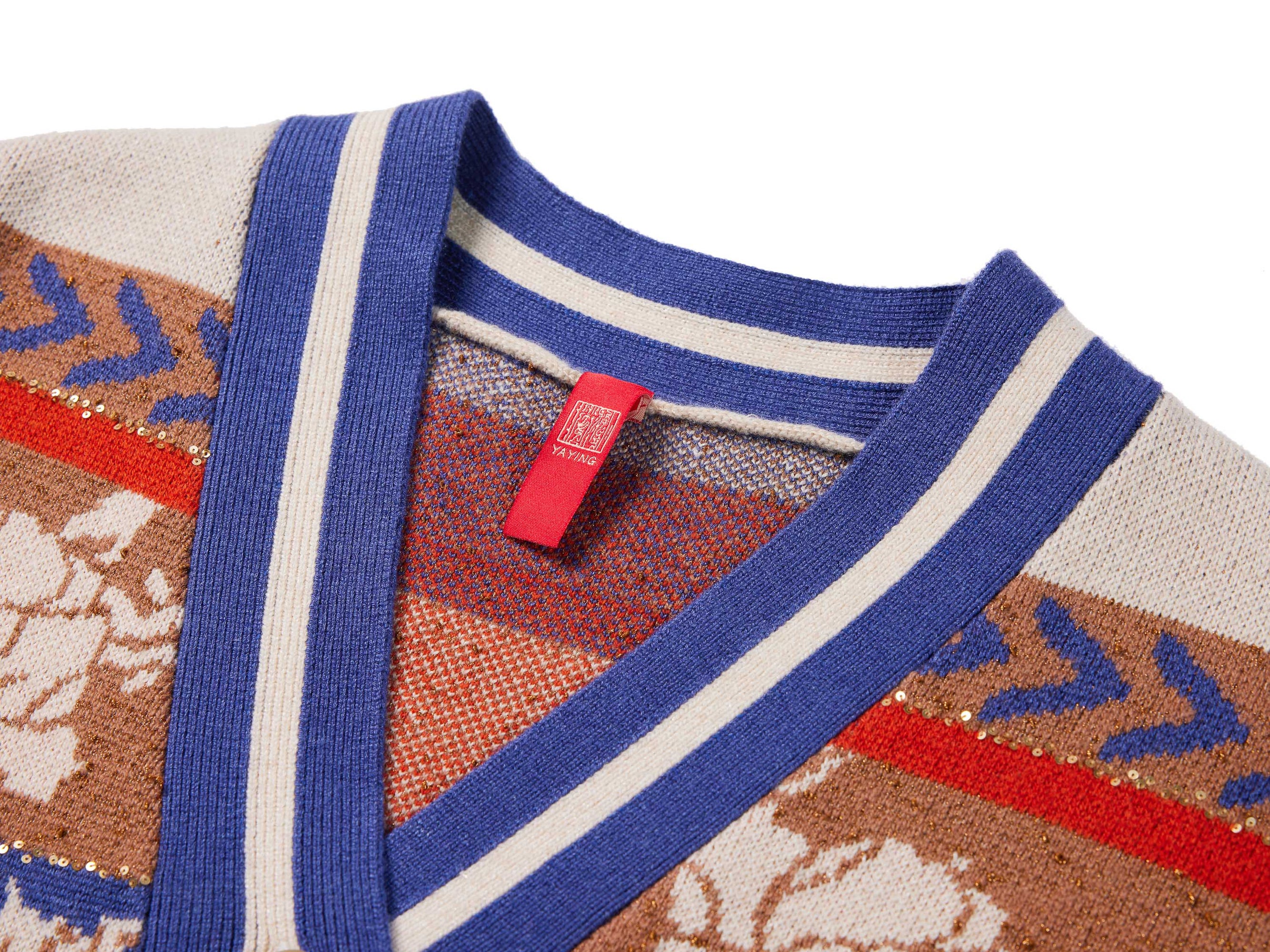Printed Knit Sweater | Orange