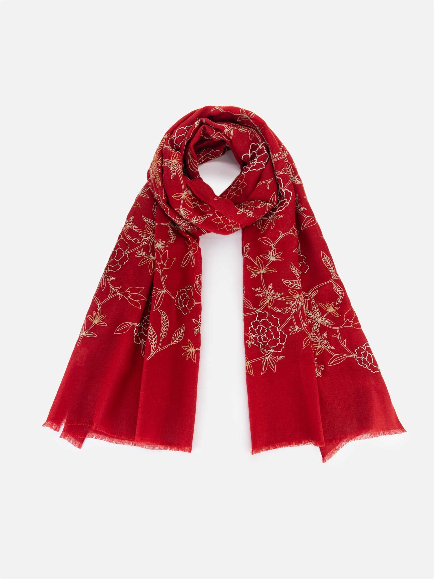 Heavy-duty Embroidery scarf | Red