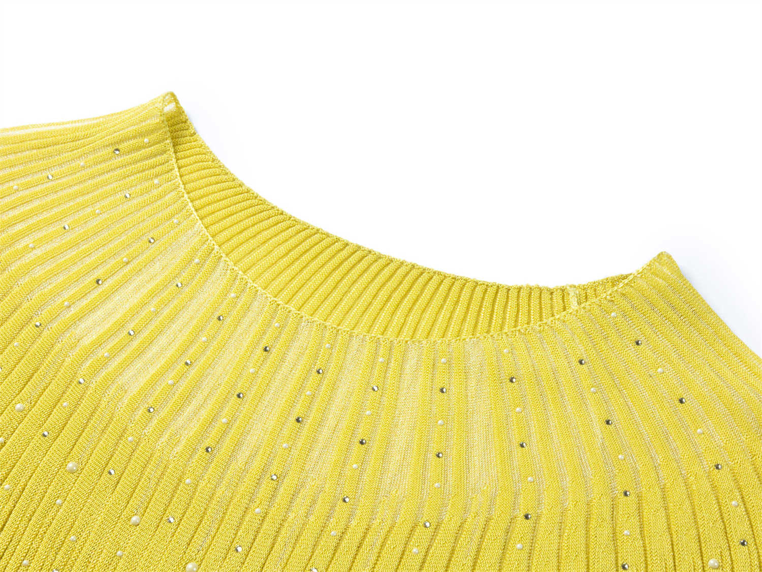 Triacetate Knit Cardigan | Yellow