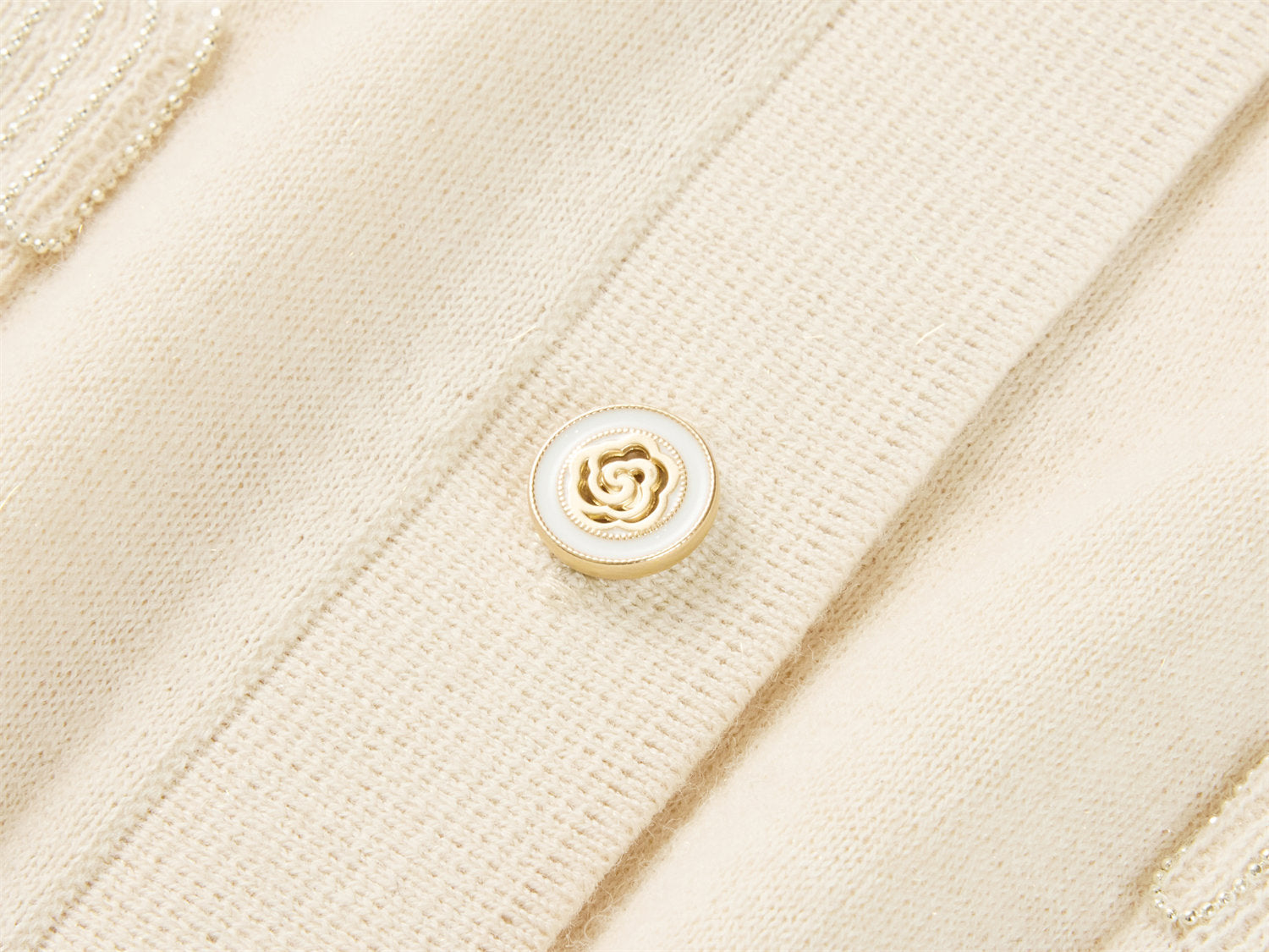 Wool Cashmere Knitted Cardigan | Beige