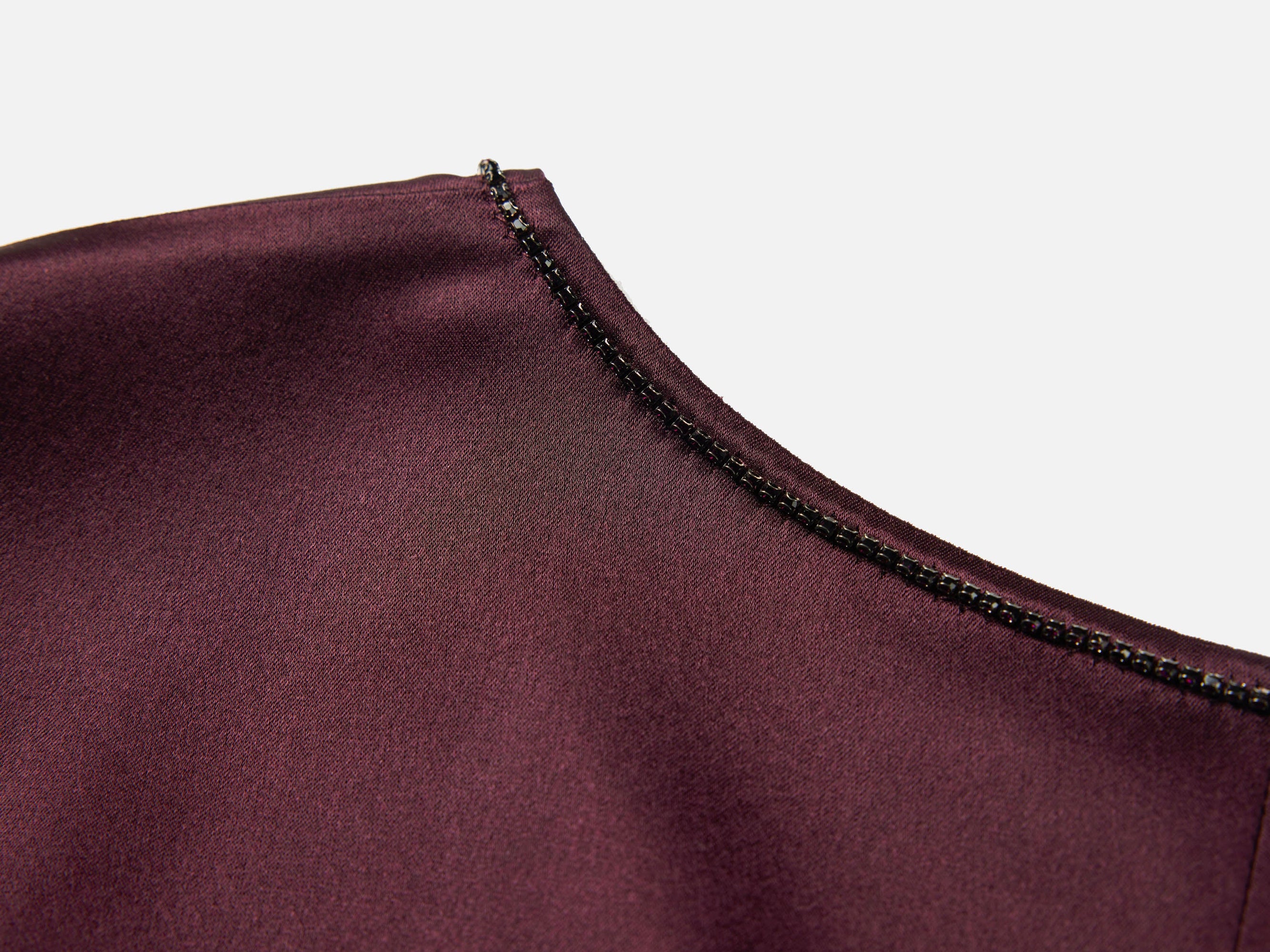 v neck high waist dress | Wine Red