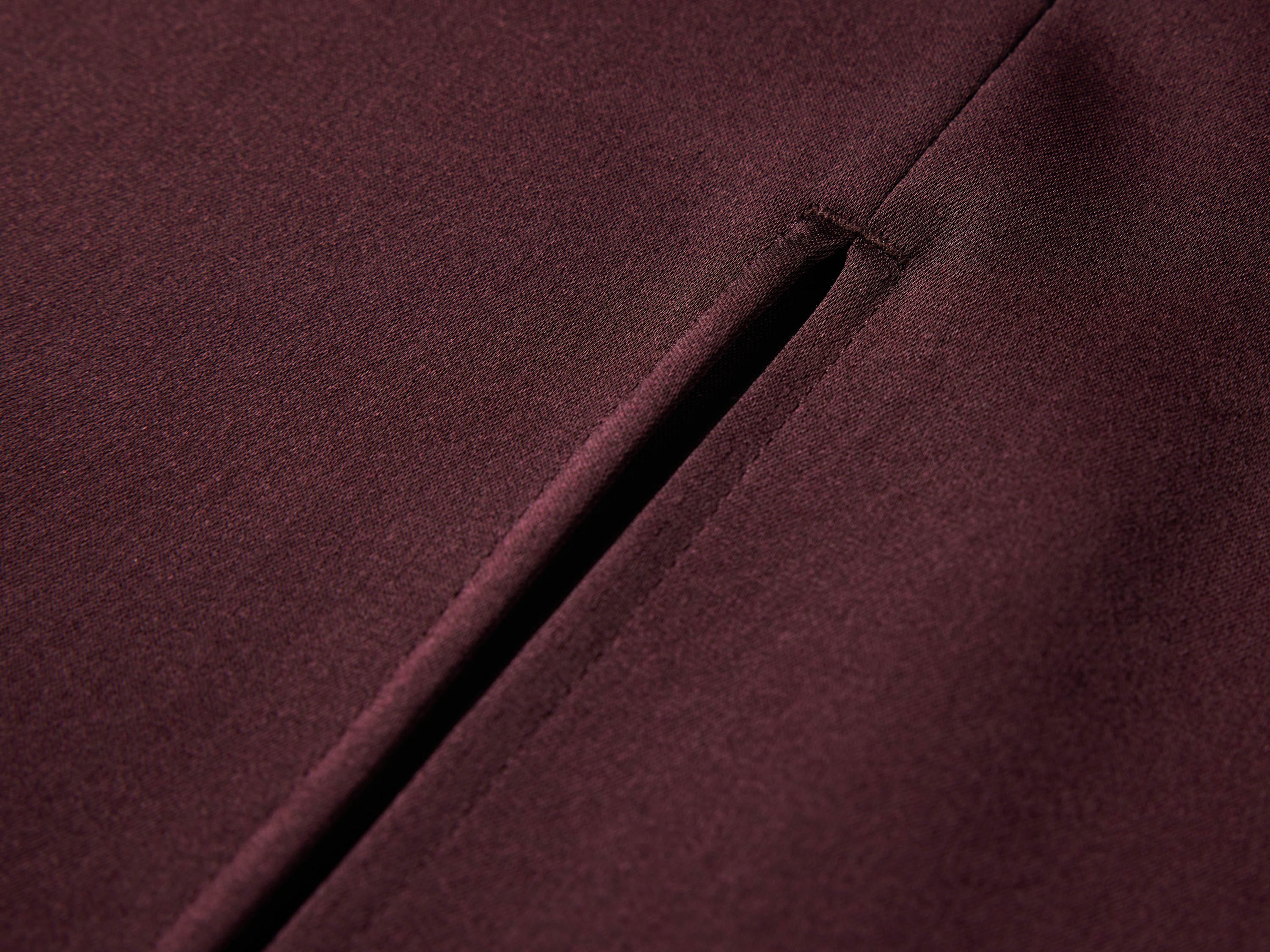 v neck high waist dress | Wine Red