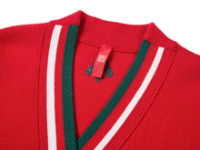 Woolen Knit Cardigan | Red
