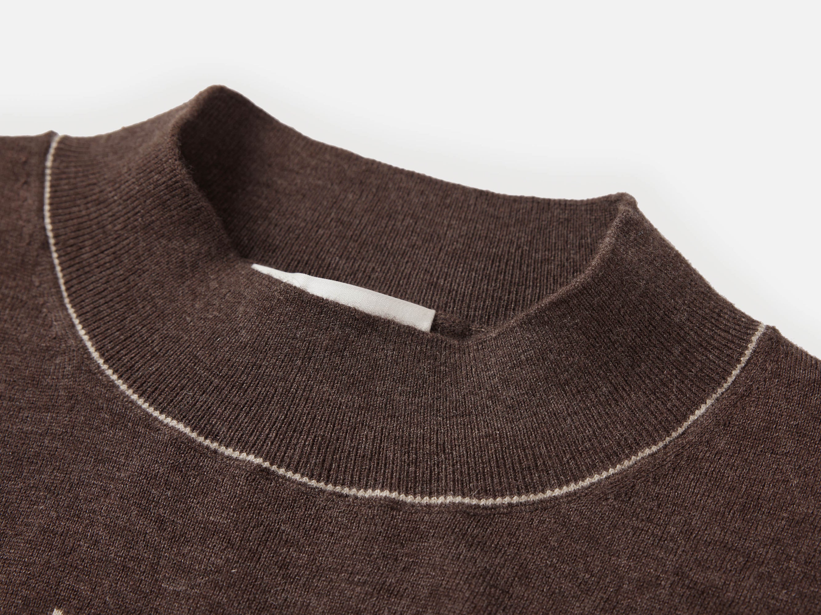 Jacquard Yak Wool Sweater | Brown