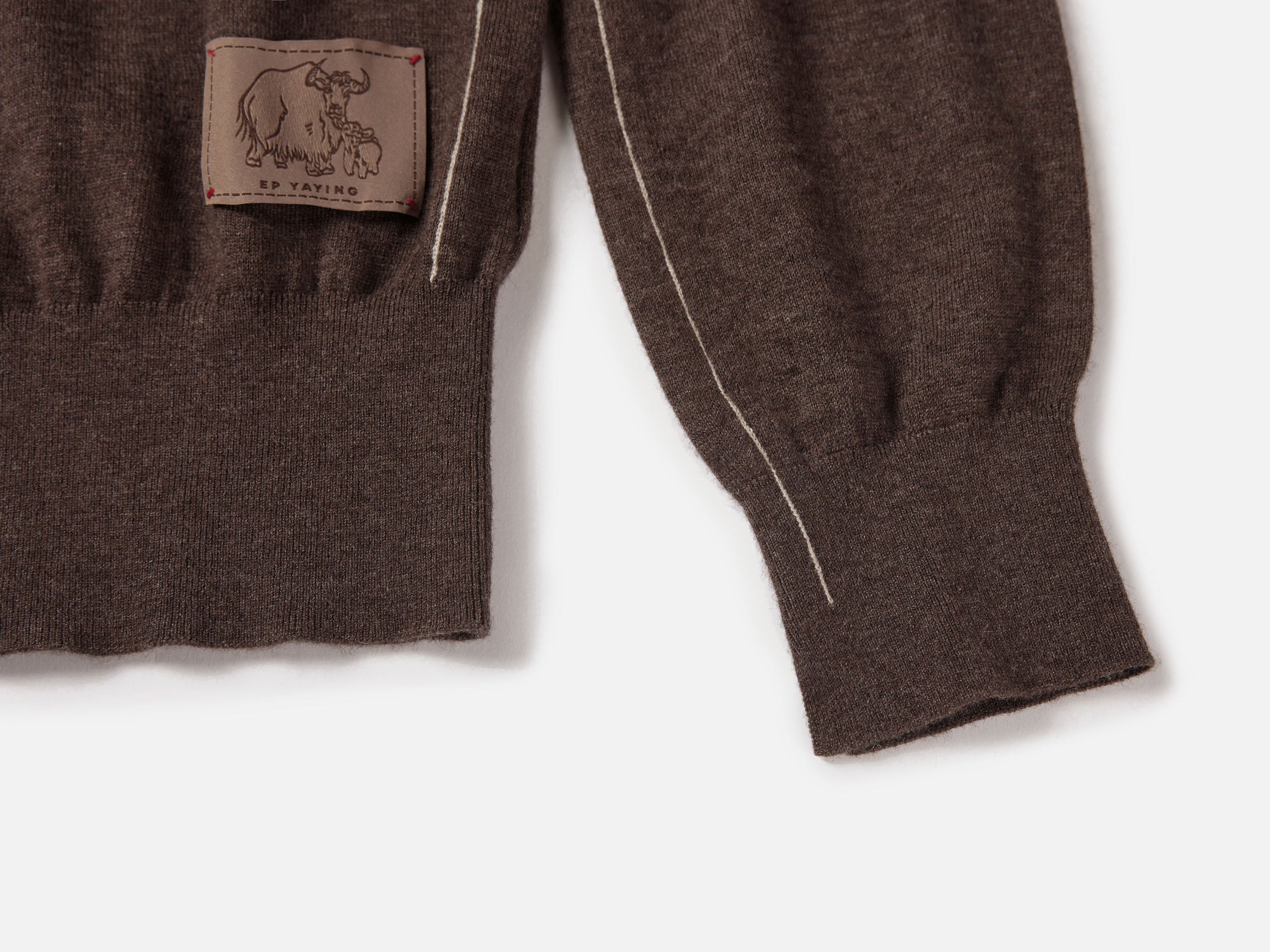 Jacquard Yak Wool Sweater | Brown
