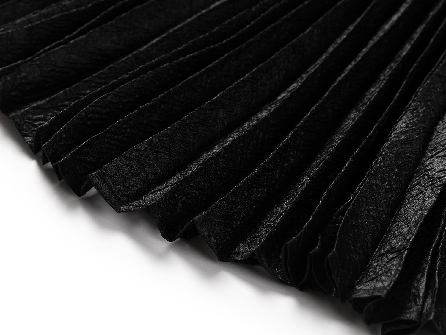 Pleated Gauze Midi Skirt | Black