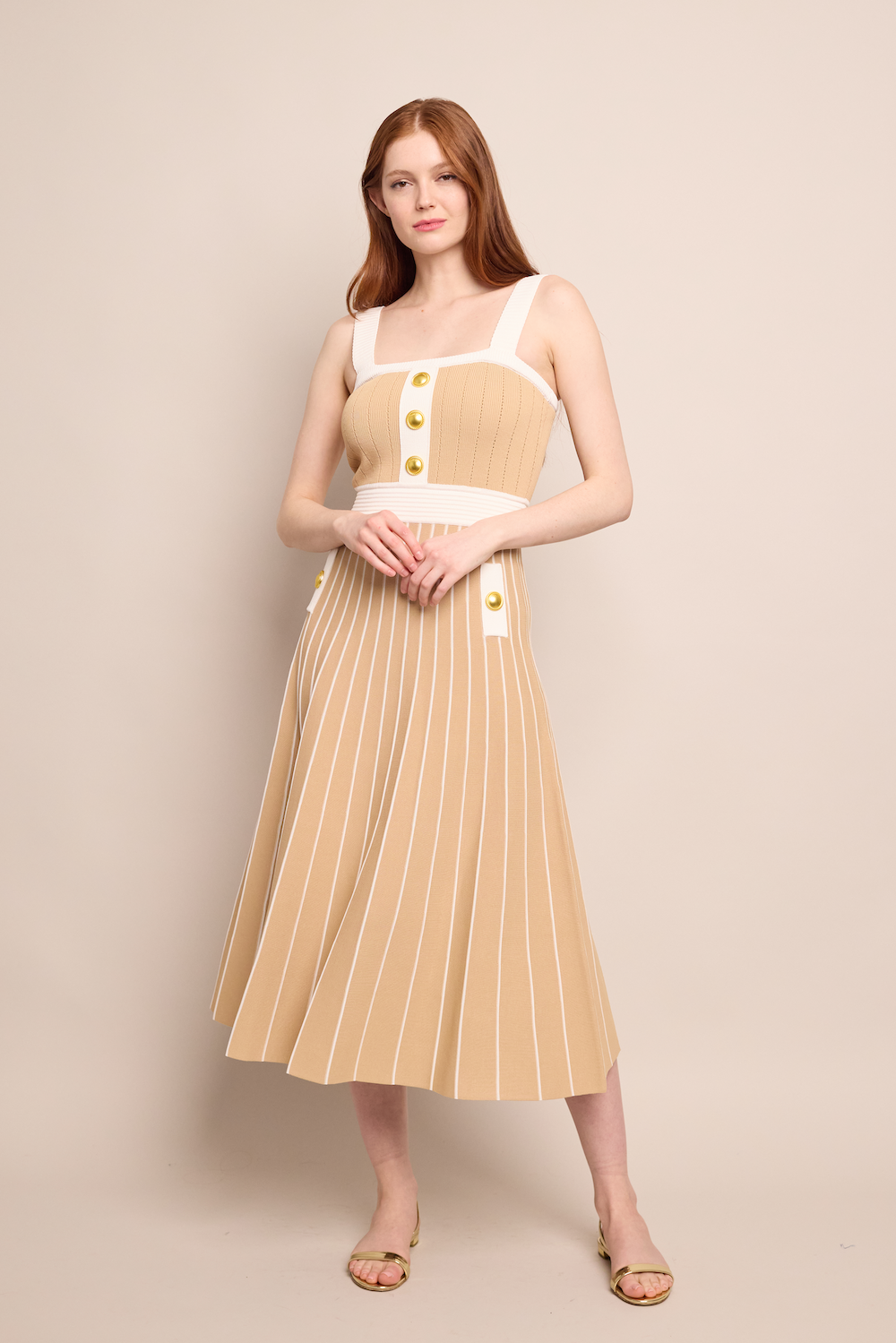 Aurora Dress | Tan Ivory