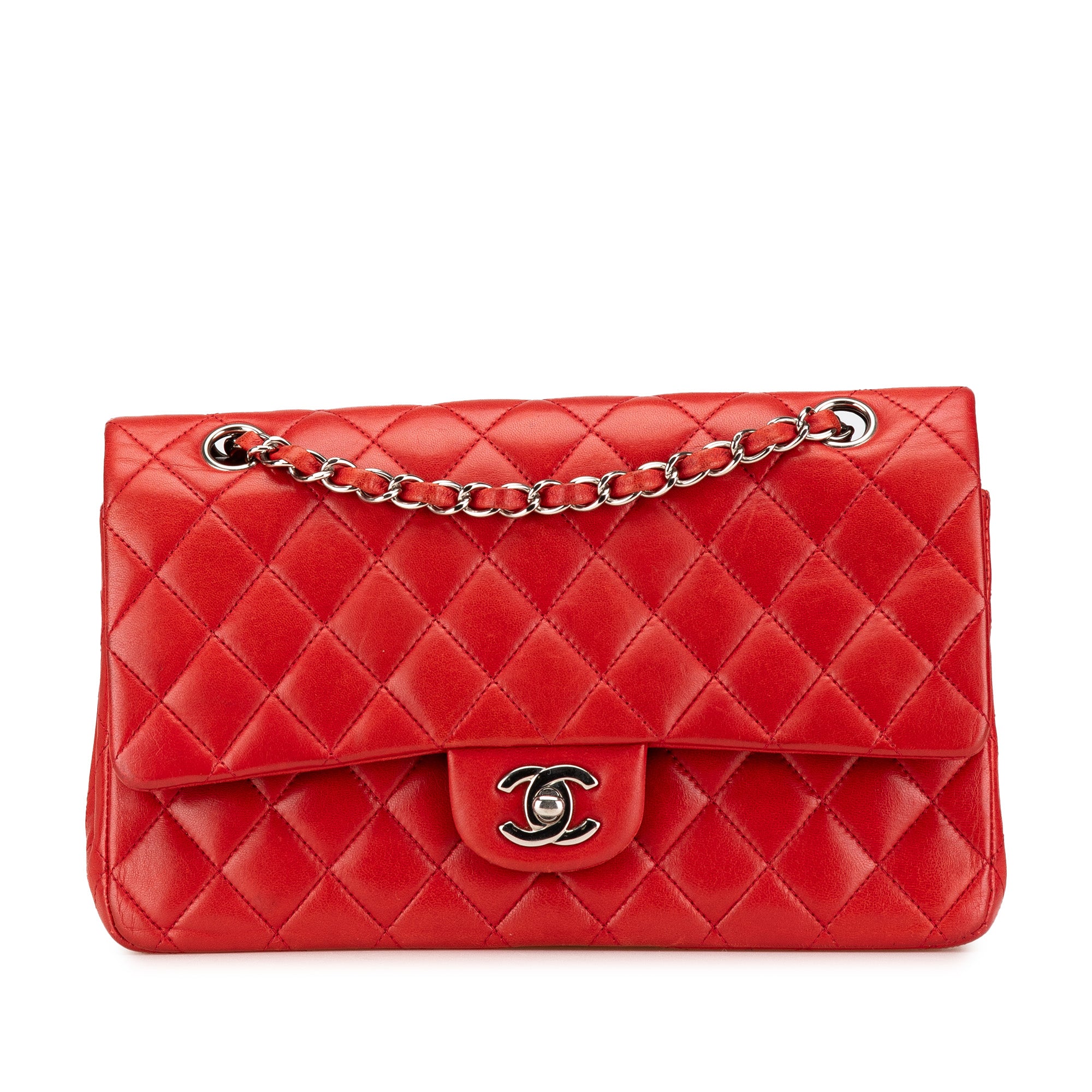 Chanel | Pre-Owned Medium Classic Lambskin Double Flap - I | Red