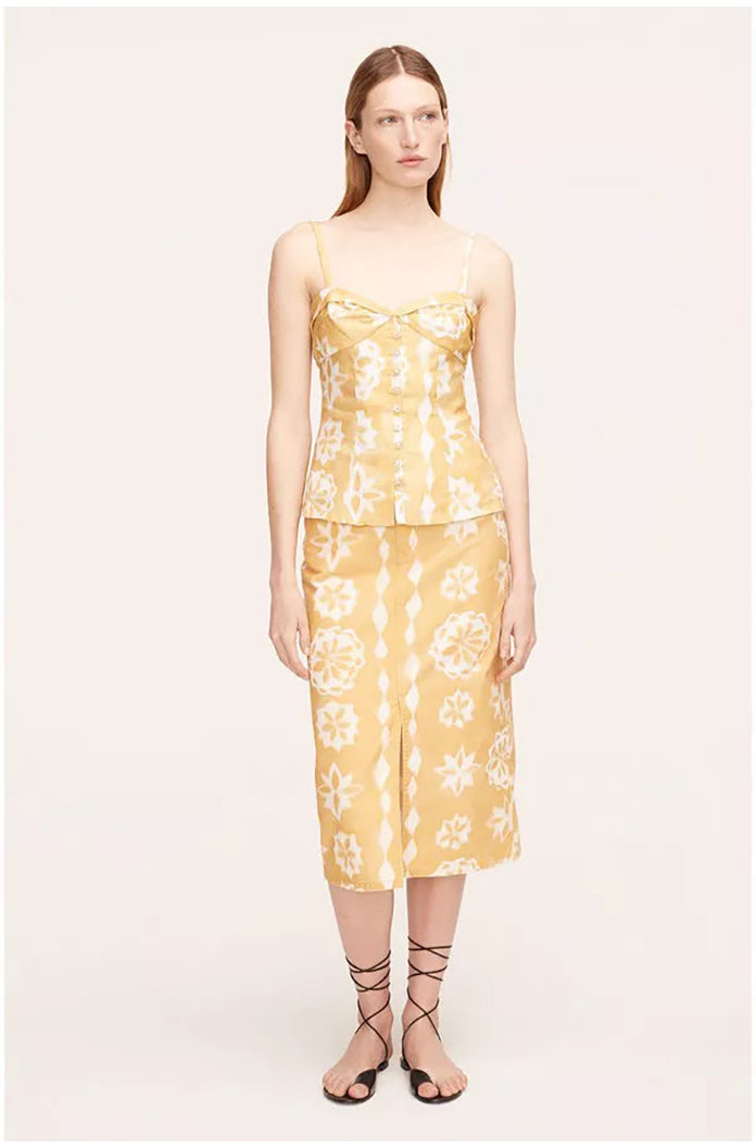 Paper Fleur Cotton Canvas Midi Skirt | Paper Fleur Ginger Combo