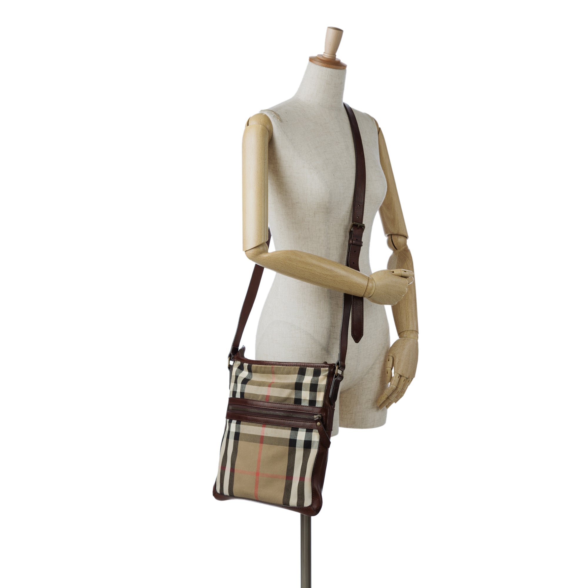 Burberry | Pre-Owned House Check Crossbody Bag | Brown