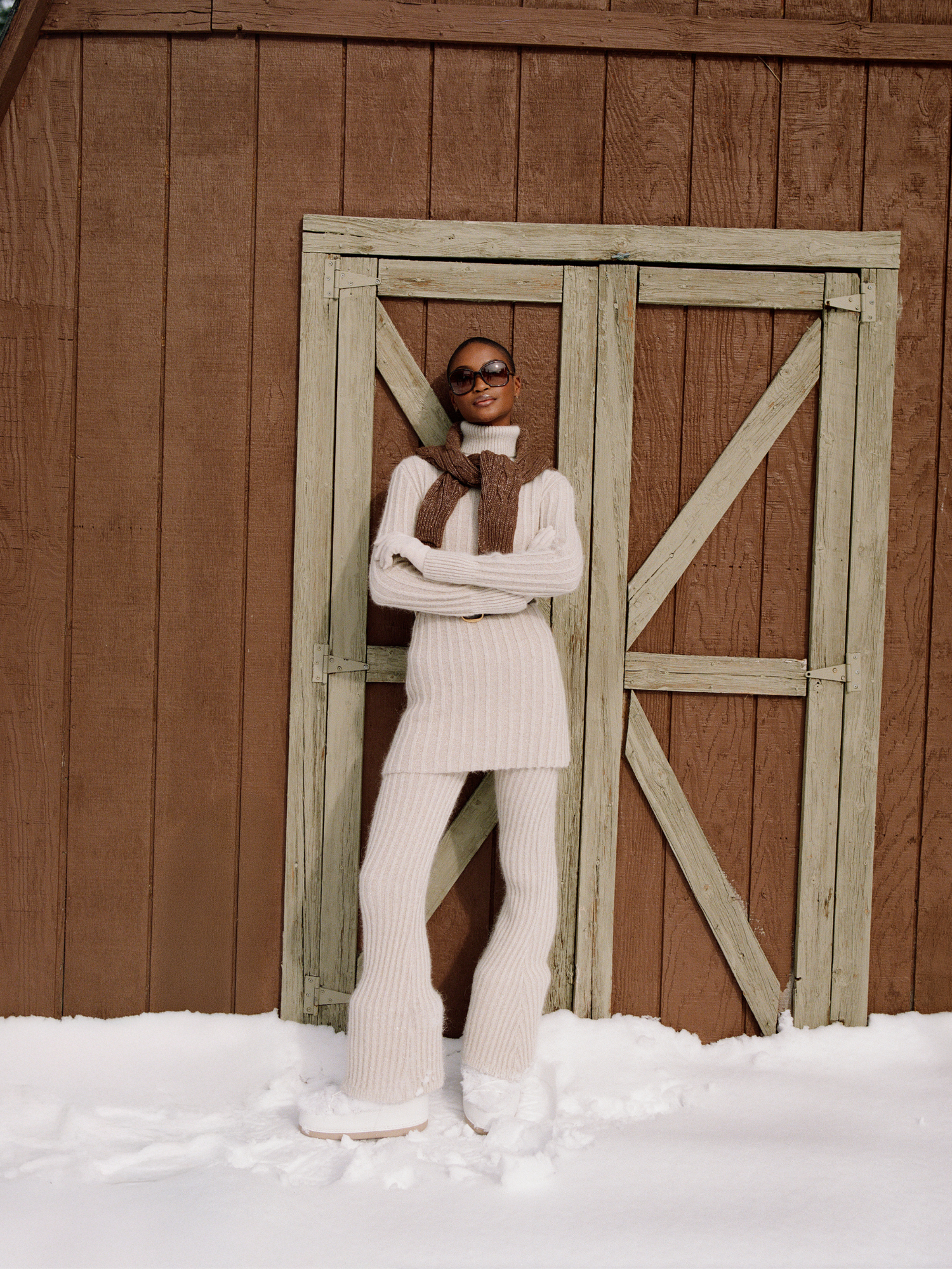 Diana Knitted Leggings | Snow Shimmer