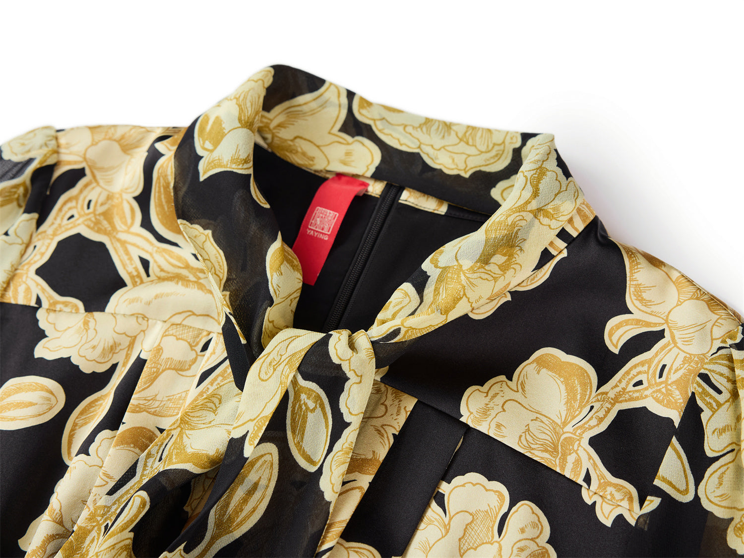 Printed Mulberry Silk Dress | Yellow