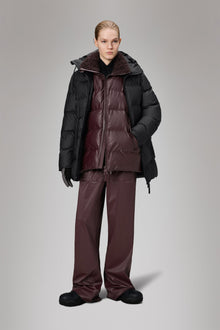 Rains Alta Long Puffer String W Jacket Black Jacket