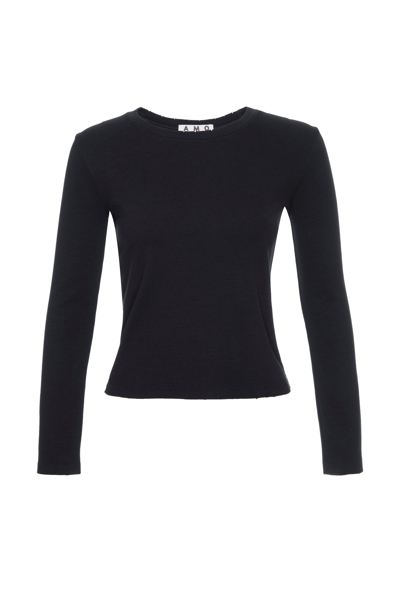 AMO Denim | Slim Rib Tee in Black