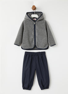 Two-Piece Fleece And Microfibre Set | Grigio Ferro/Blue