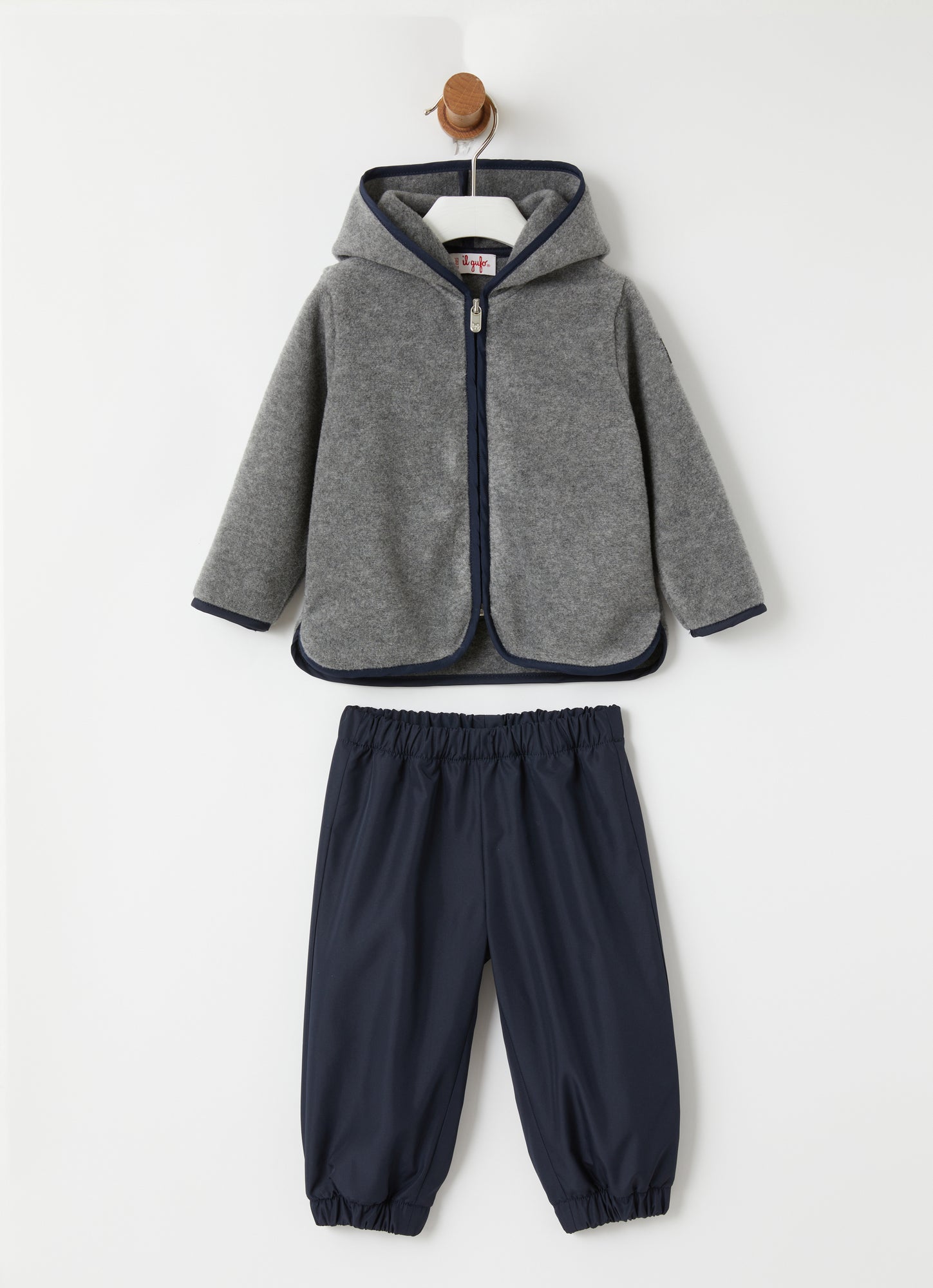Two-Piece Fleece And Microfibre Set | Grigio Ferro/Blue
