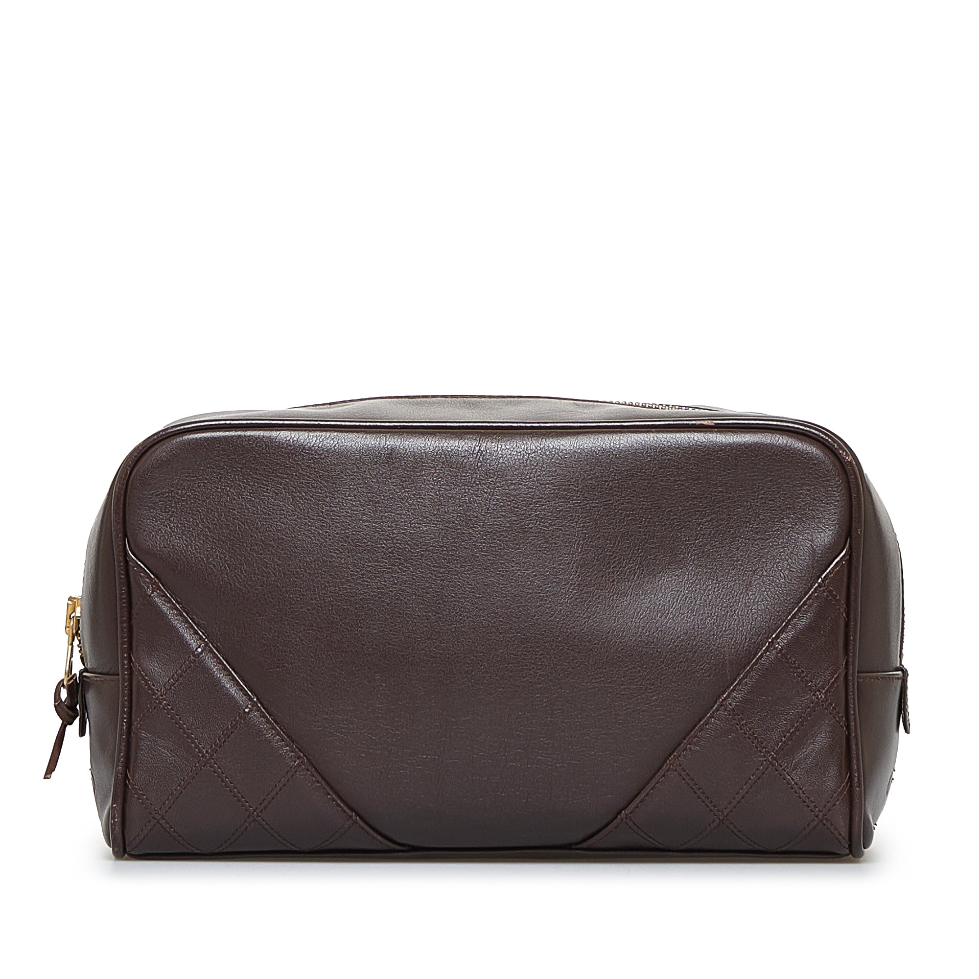 Chanel | Pre-Owned Leather Pouch | Brown