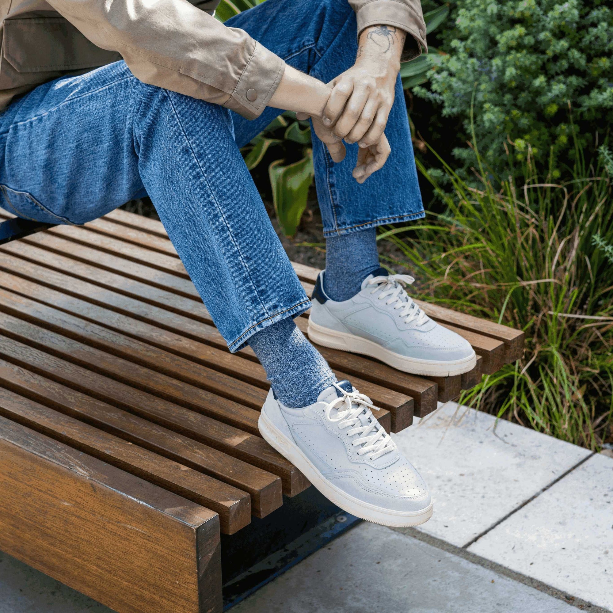Womens | Haywood | Quiet Grey Leather Navy
