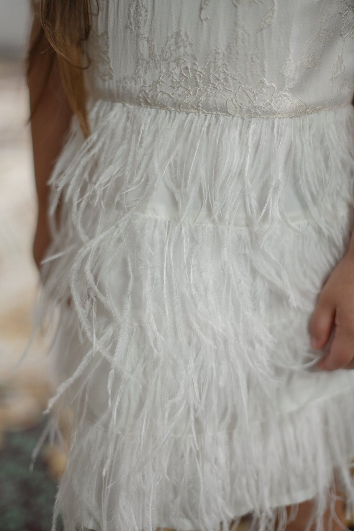 Girl | Eliza Feather Dress | Ivory