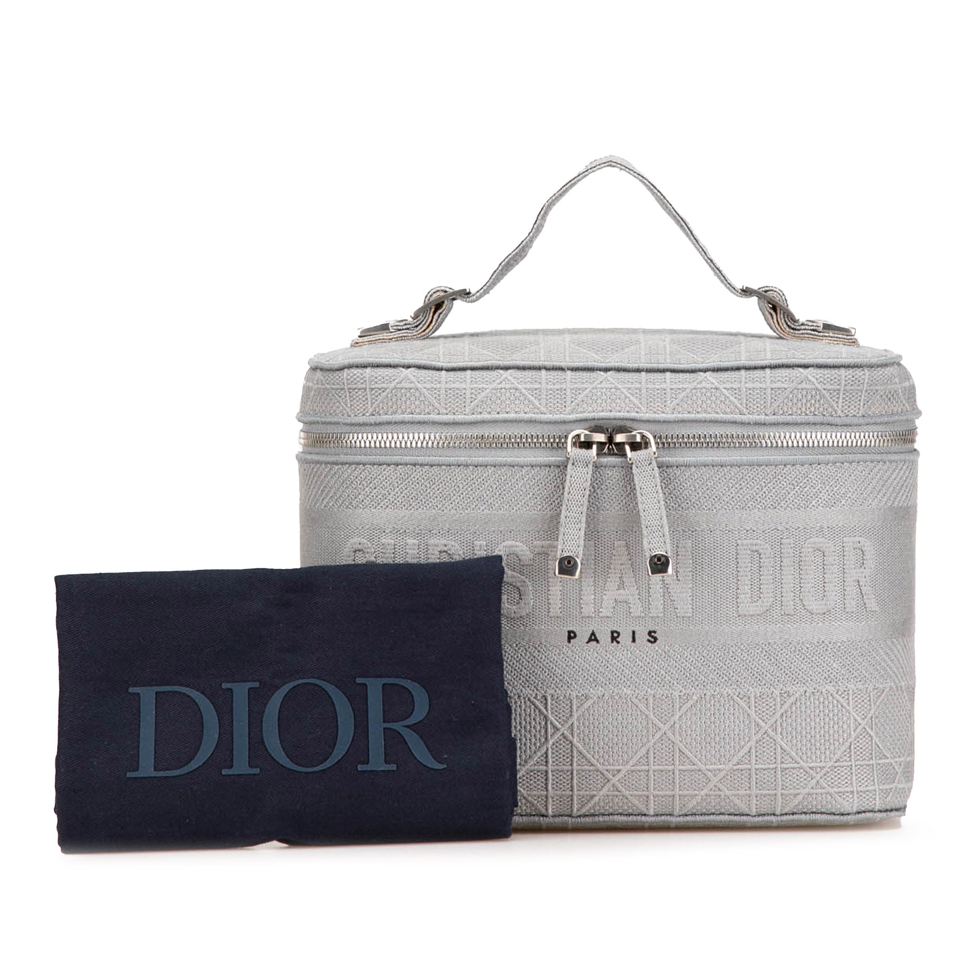 Dior | Pre-Owned Canvas Cannage Diortravel Vanity Case | Gray