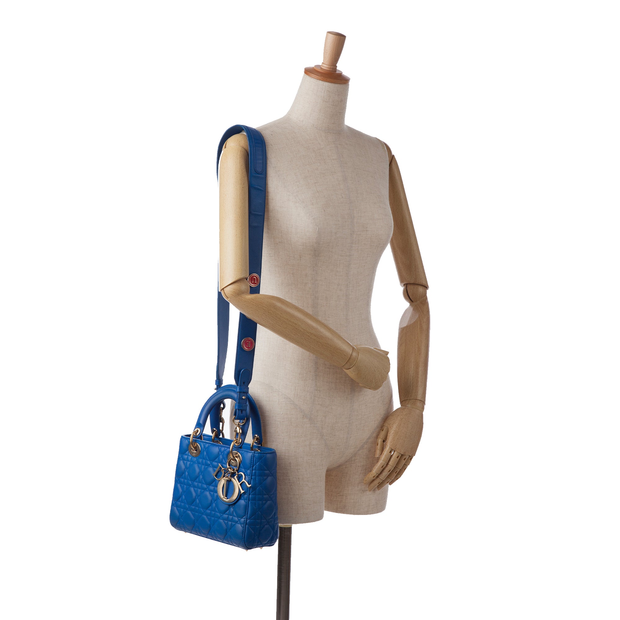 Dior | Pre-Owned Small Lambskin Cannage My ABC Lady | Blue/Dark Blue