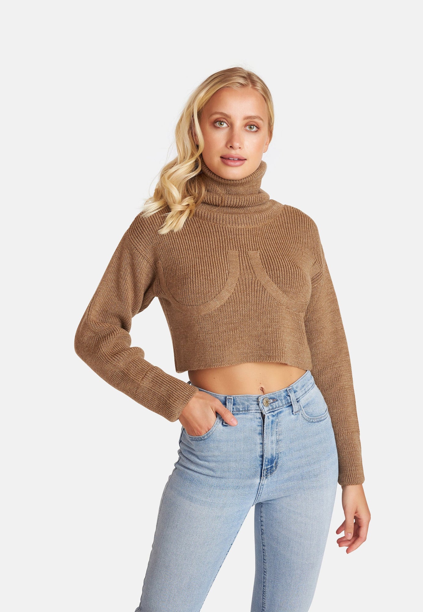 OW Collection Annika Bra Sweater Knit | Tan