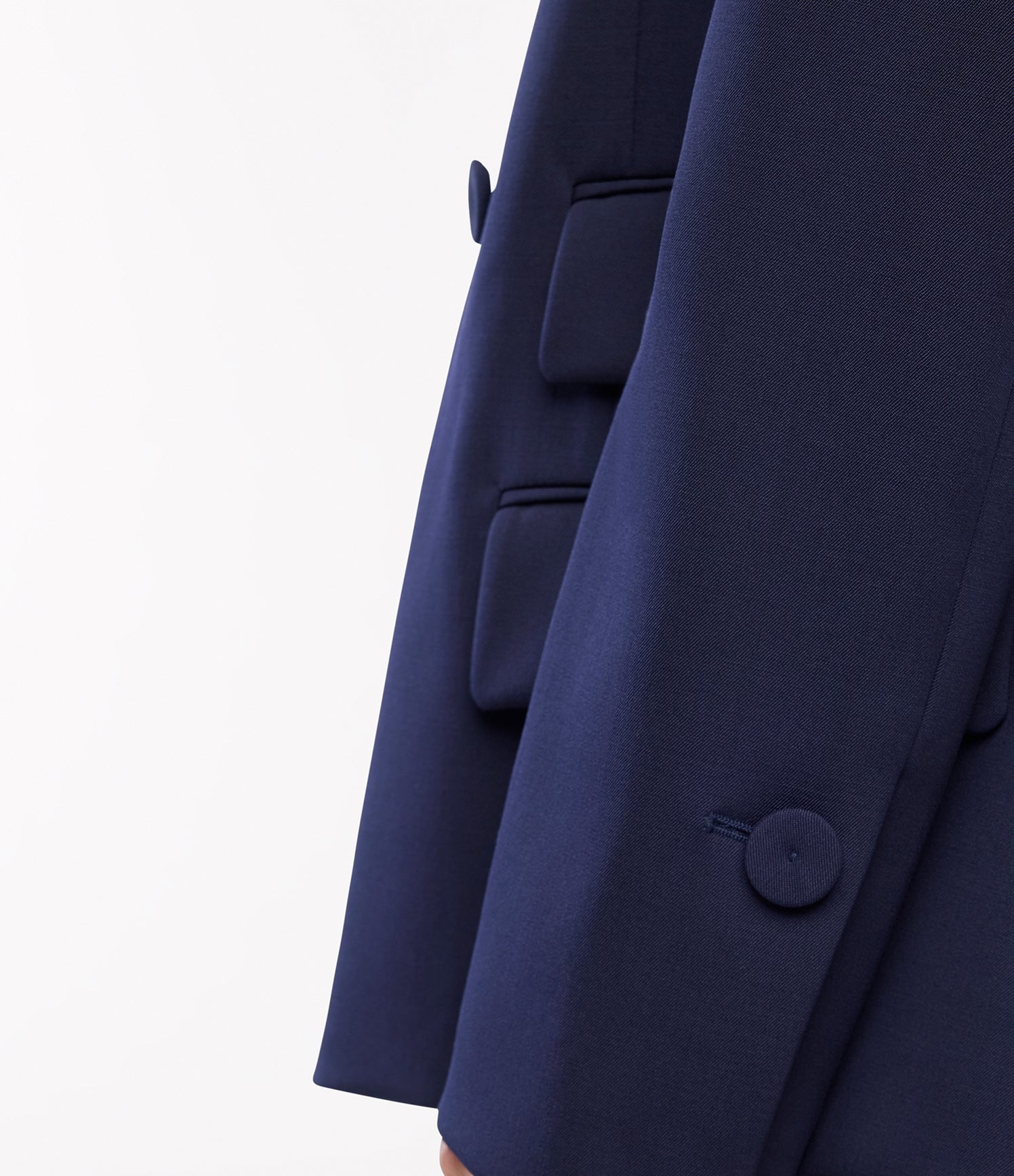 Another Tomorrow Oversized Double Breasted Jacket in Indigo – Wool Women's Jacket
