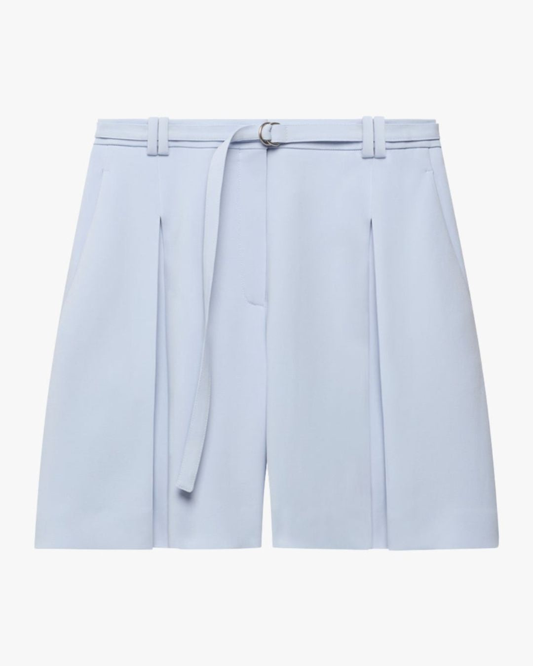 Another Tomorrow Fluid Pleated Short in French Blue – Viscose Women's Trousers