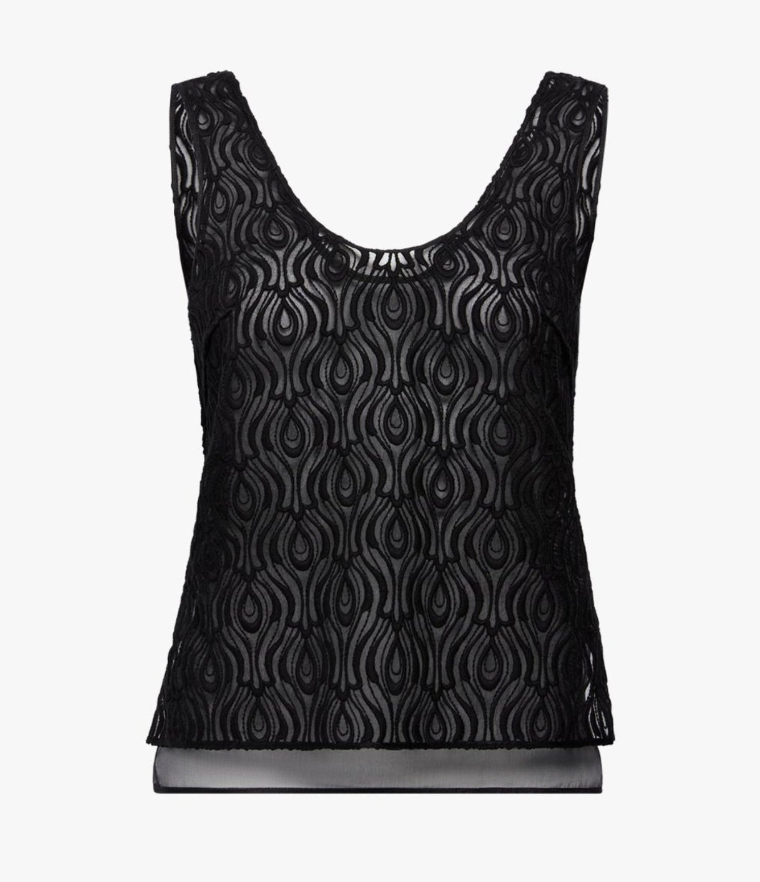 Another Tomorrow Silk Embroidered Top in Black – Silk Women's Top