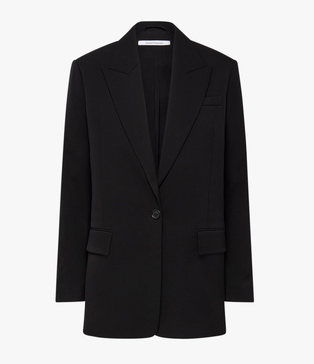 Another Tomorrow Wool Tailored Jacket in Black – Wool Women's Jacket