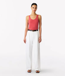 Another Tomorrow Slim Tank Top in Rhubarb – Cotton Women's Top
