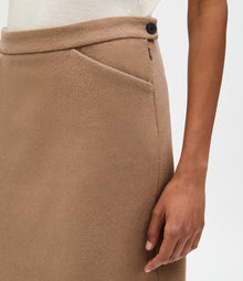Another Tomorrow Tailored Mini Skirt in Camel – Cashmere Women's Skirt