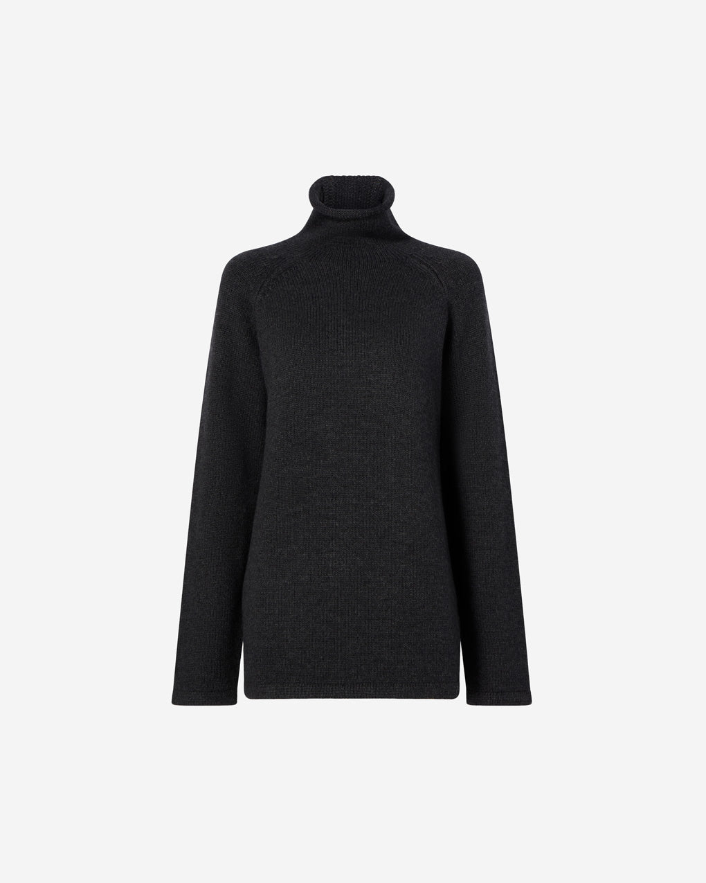 Womens | The Slouch Turtleneck in Wool and Silk | Charcoal