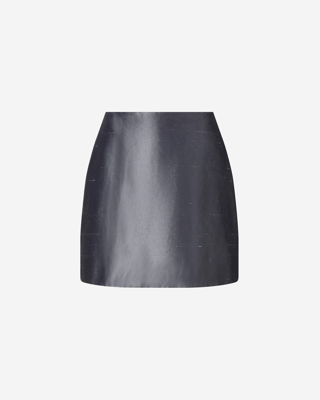 Womens | The Mini Skirt In Silk Shantung | Charcoal