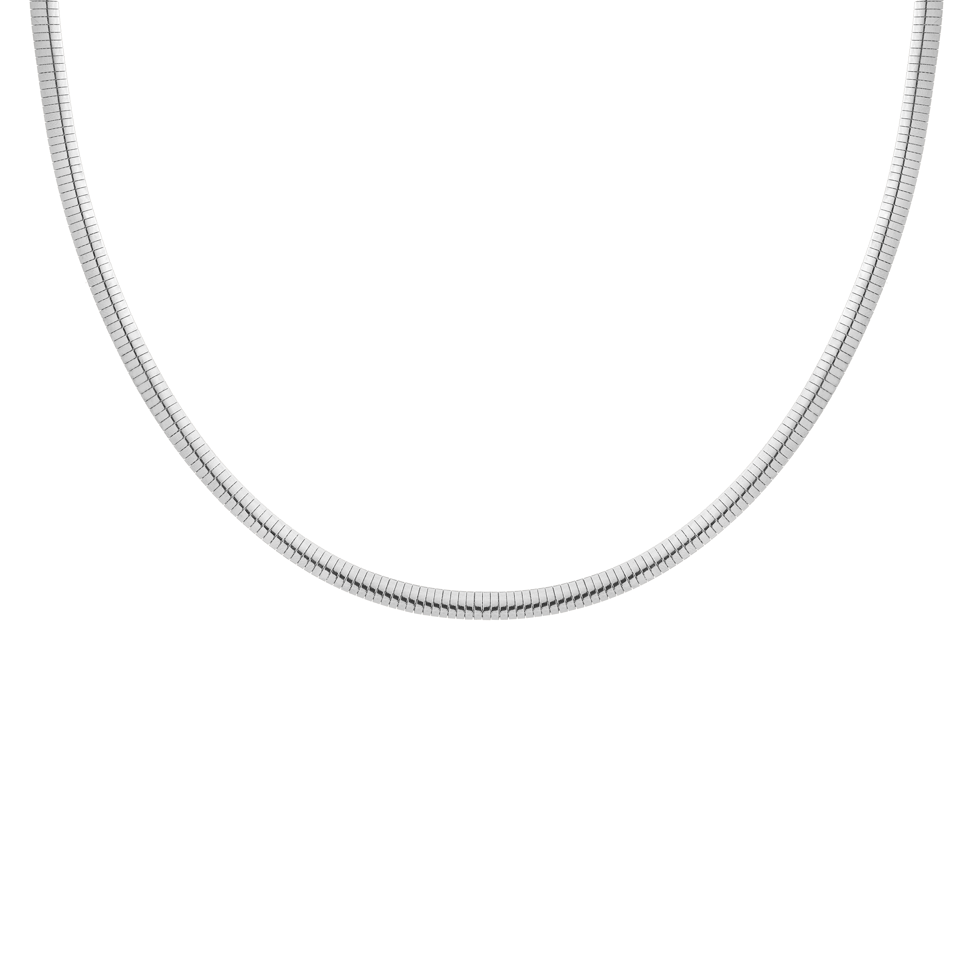 Omega Chain Necklace Vermeil White Gold 6mm First