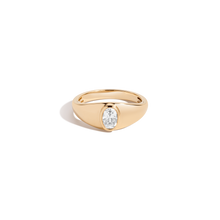 Chunky Lab Grown White Sapphire Oval Ring Vermeil Yellow Gold First
