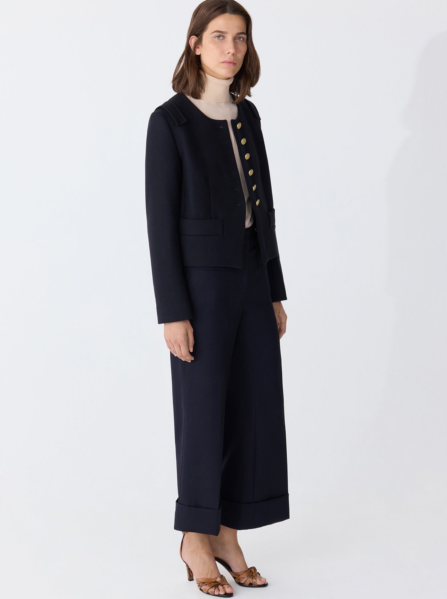 Aubrey Cropped Jacket | Navy