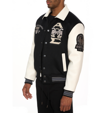 Omega Wool-Leather Jacket | Black