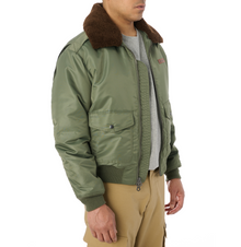 Sky Charmer B-15 Nylon Bomber Jacket | Flight Green
