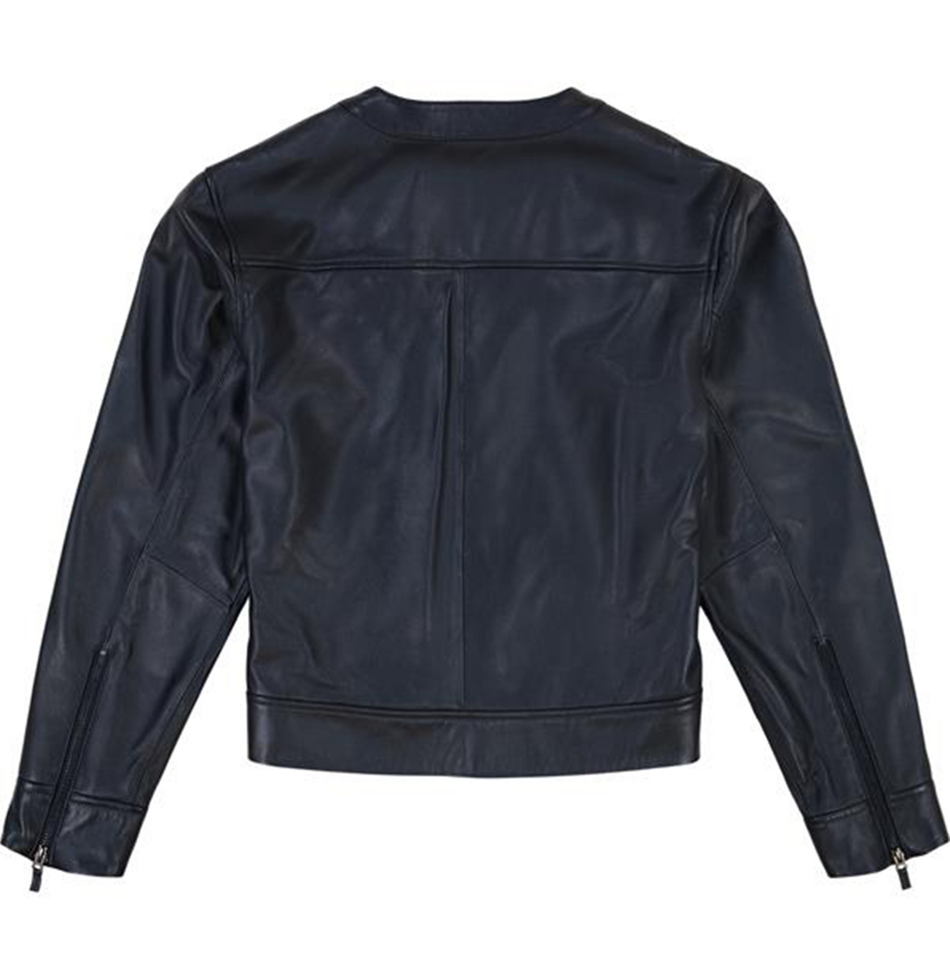 Leather Cardigan | Navy Blue
