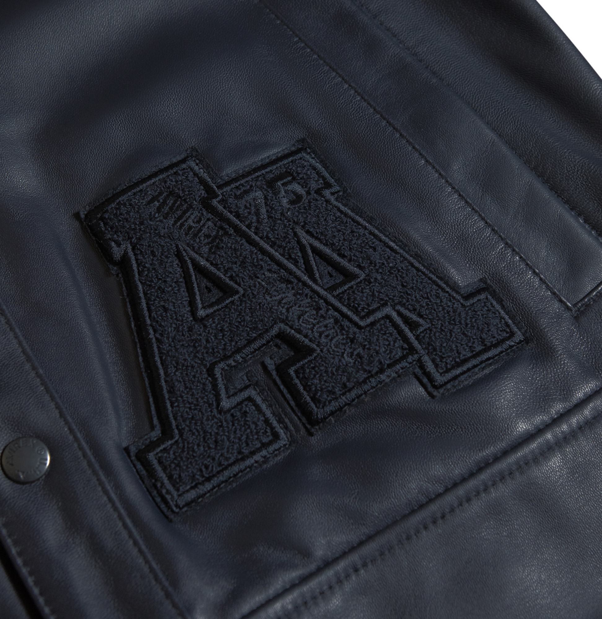 Leather Cardigan | Navy Blue