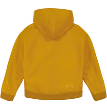 Script Nappa Leather Hoodie | Mustard