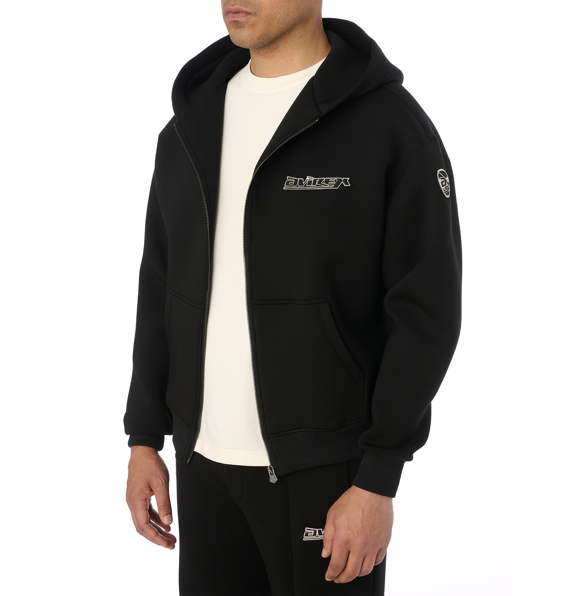 Racer Full Zip Hoodie | Black