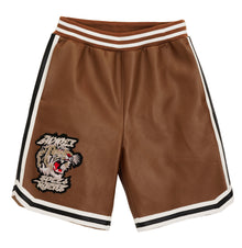 Speed Tiger Leather Short | Toffee