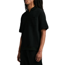 Tennis Waffle Polo | Black