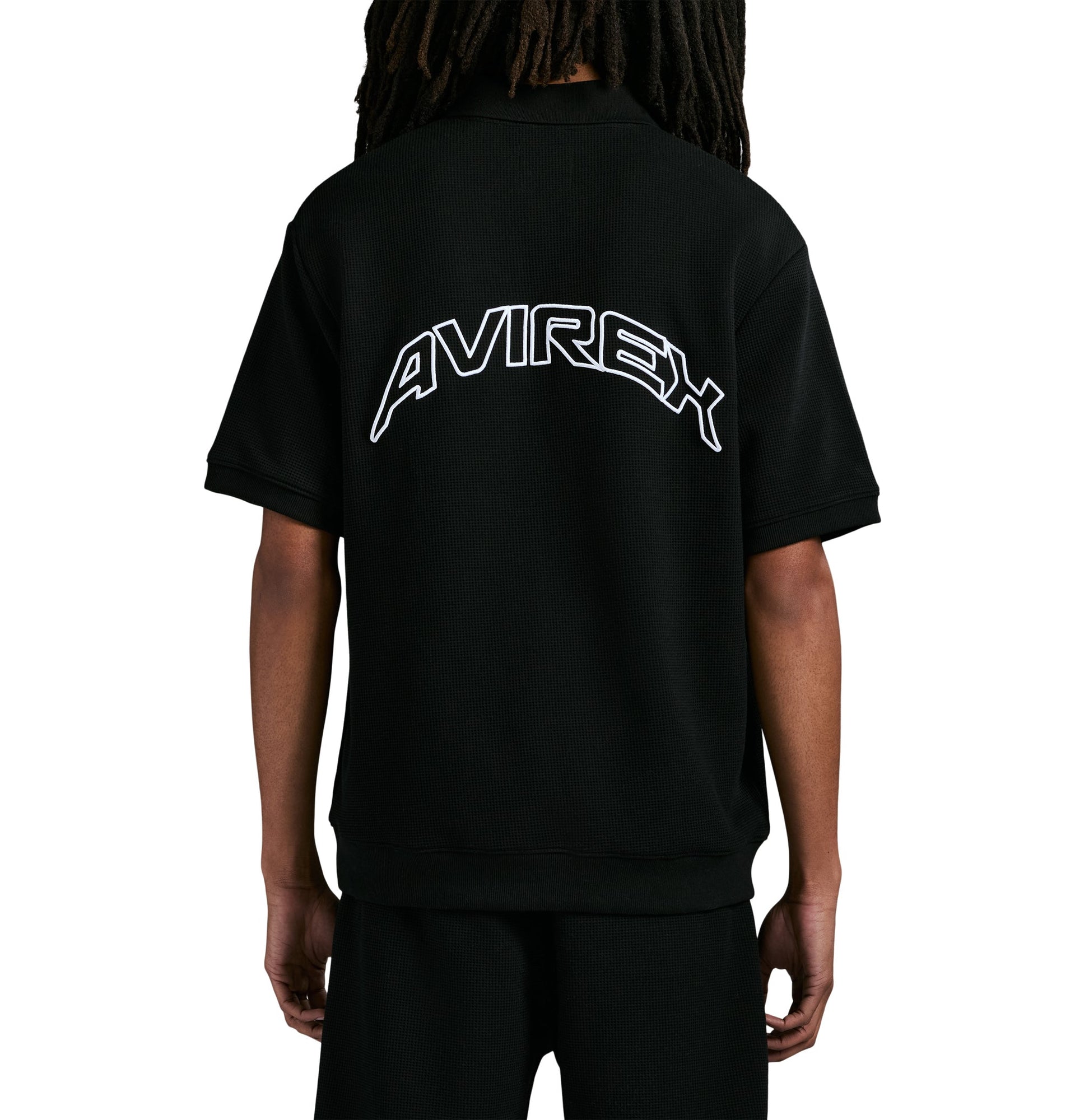 Tennis Waffle Polo | Black