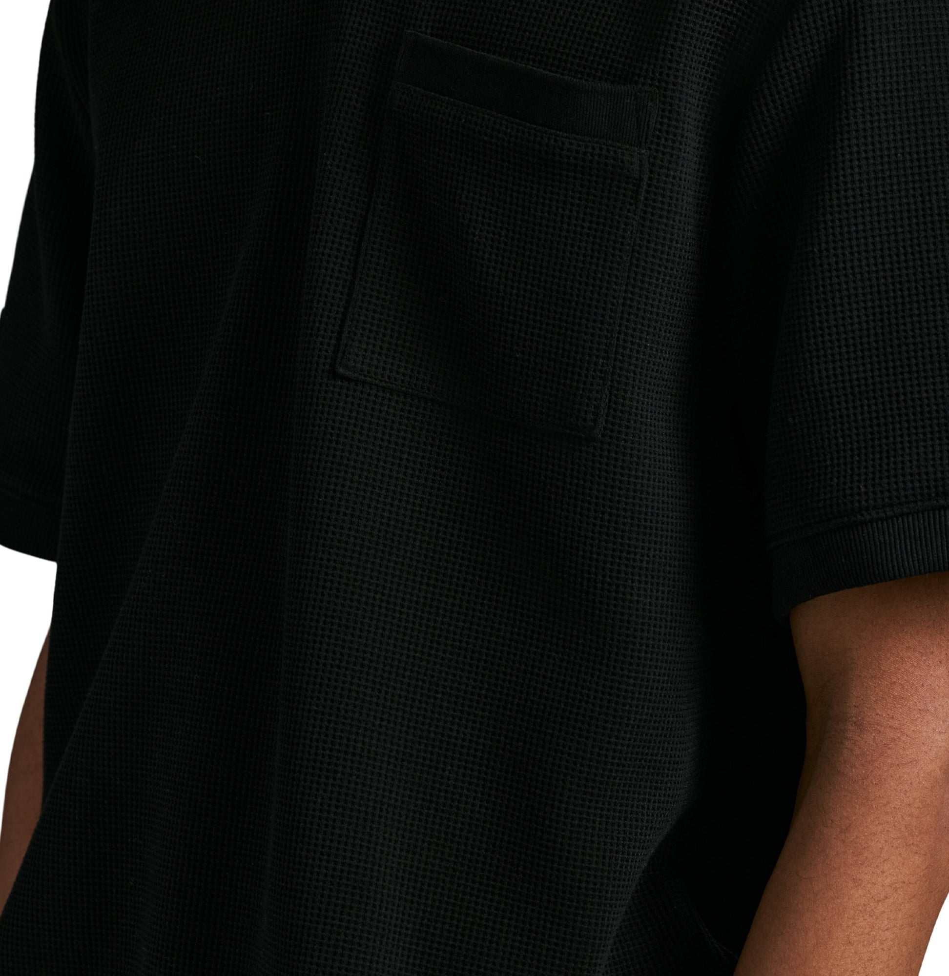 Tennis Waffle Polo | Black